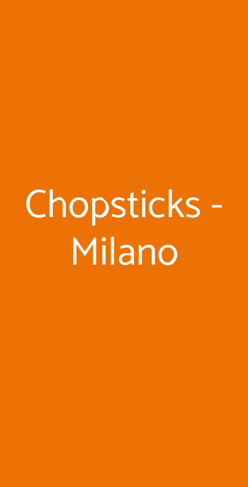 Chopsticks - Milano Milano menù 1 pagina