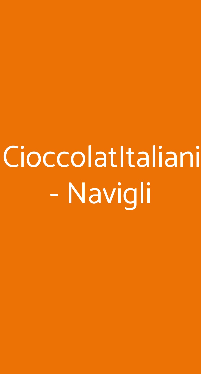 CioccolatItaliani - Navigli Milano menù 1 pagina
