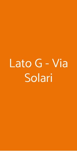 Lato G - Via Solari, Milano