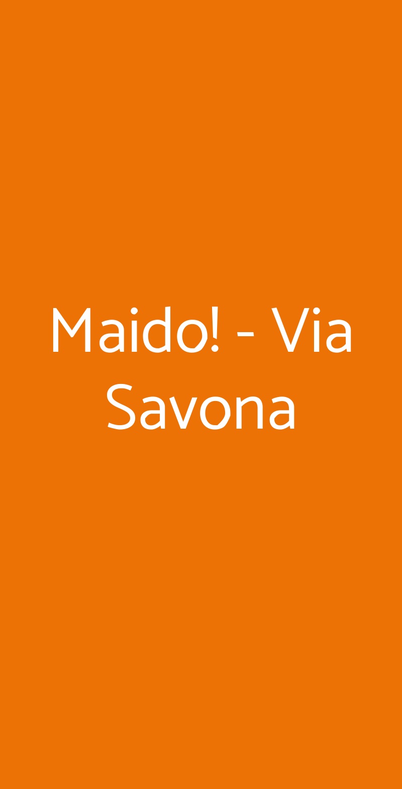Maido! - Via Savona Milano menù 1 pagina