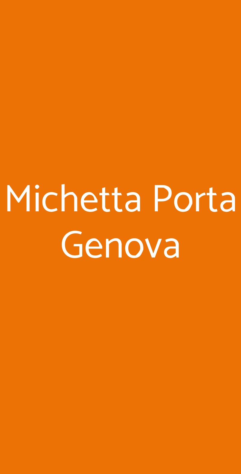 Michetta Porta Genova Milano menù 1 pagina