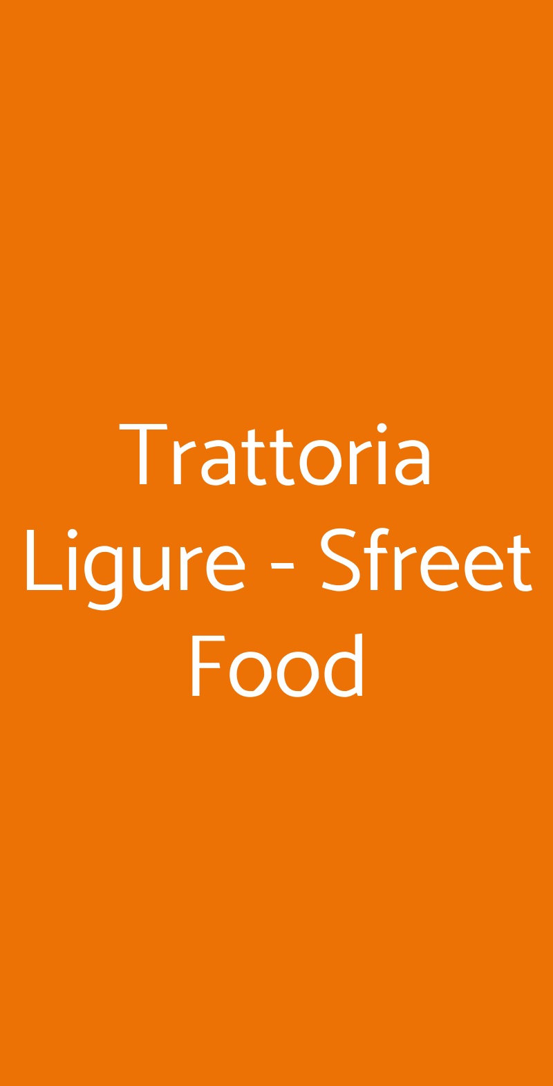 Trattoria Ligure - Sfreet Food Milano menù 1 pagina