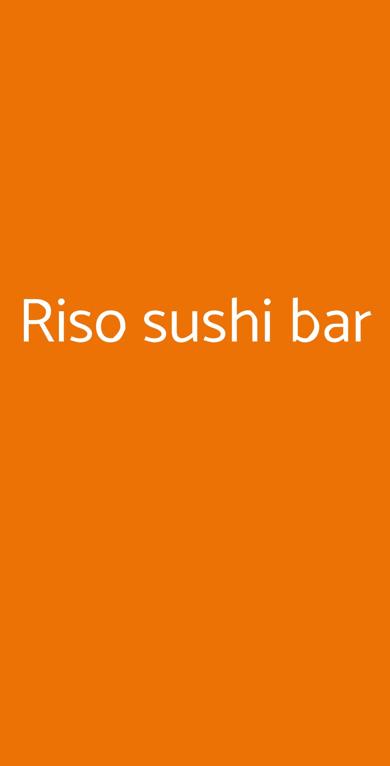 Riso sushi bar Milano menù 1 pagina