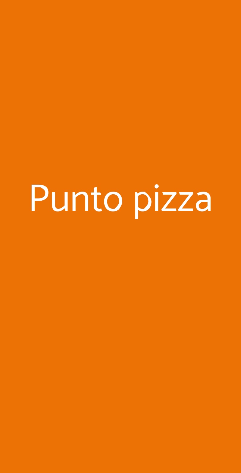 Punto pizza Milano menù 1 pagina
