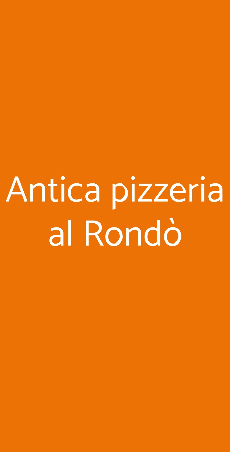 Antica pizzeria al Rondò Milano menù 1 pagina