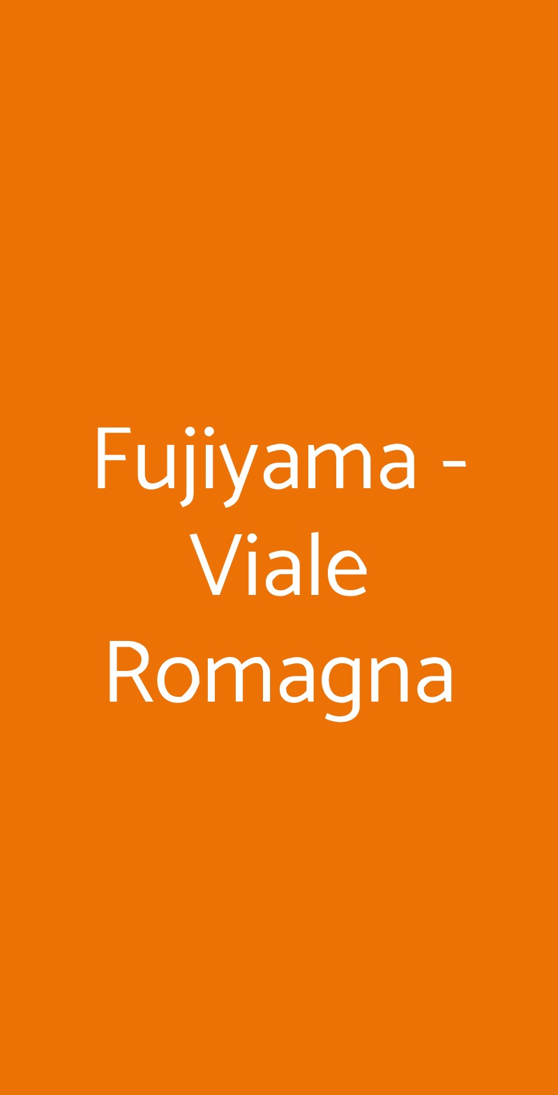 Fujiyama - Viale Romagna Milano menù 1 pagina