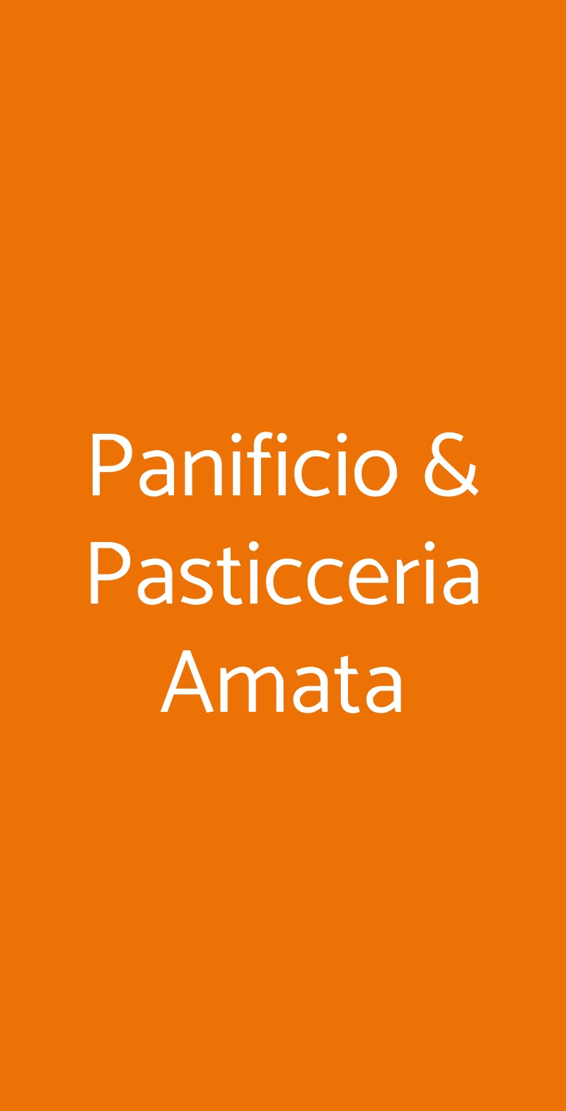 Panificio & Pasticceria Amata Milano menù 1 pagina