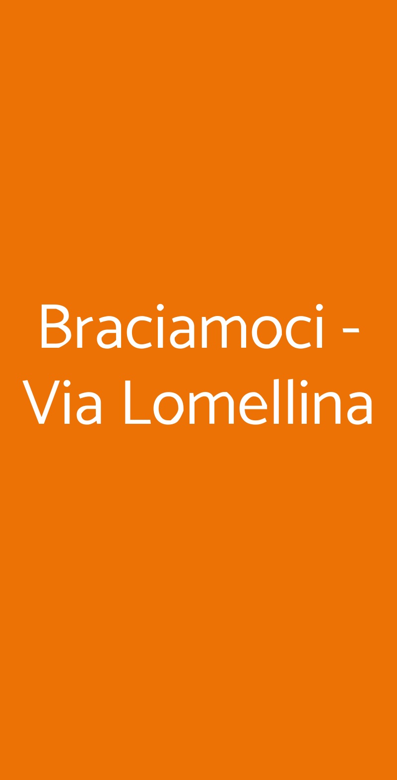 Braciamoci - Via Lomellina Milano menù 1 pagina