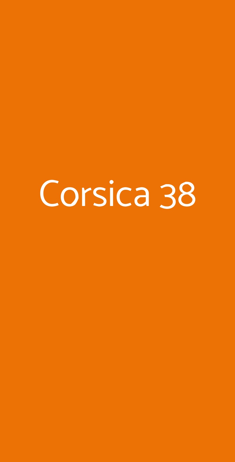 Corsica 38 Milano menù 1 pagina