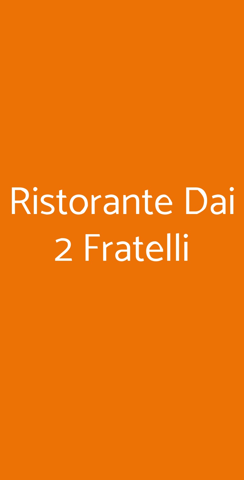 Ristorante Dai 2 Fratelli Milano menù 1 pagina