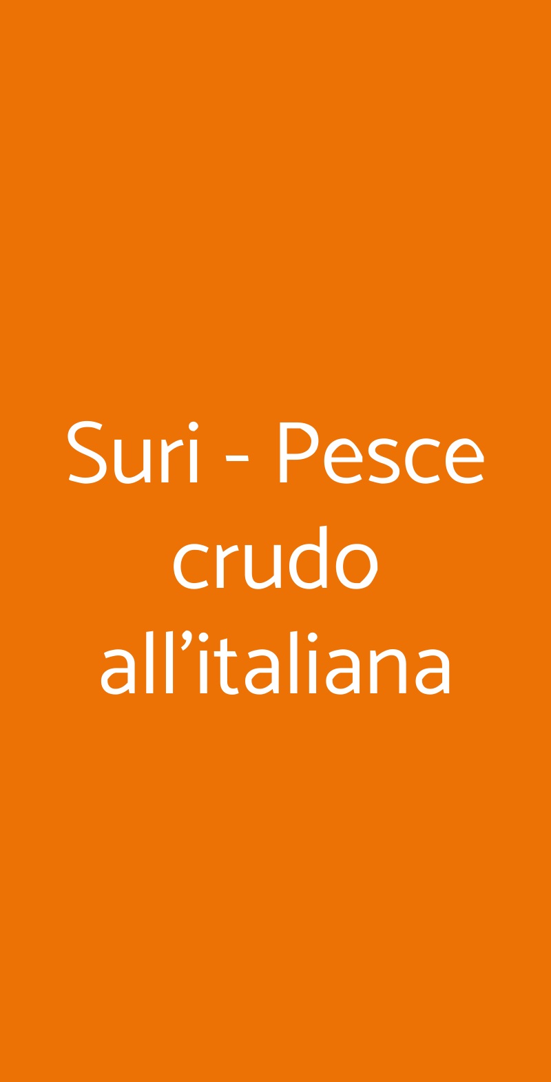 Suri - Pesce crudo all'italiana Milano menù 1 pagina