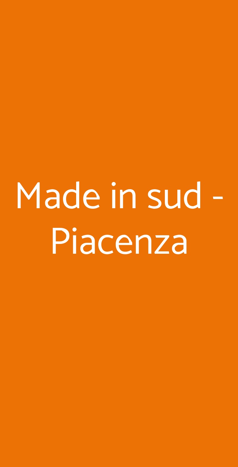 Made in sud - Piacenza Piacenza menù 1 pagina