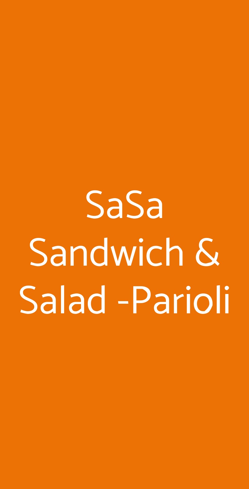 SaSa Sandwich & Salad -Parioli Roma menù 1 pagina