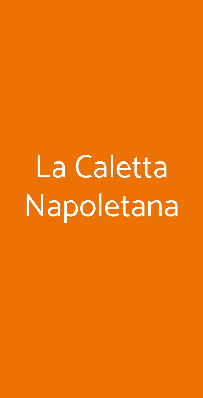 La Caletta Napoletana Roma menù 1 pagina