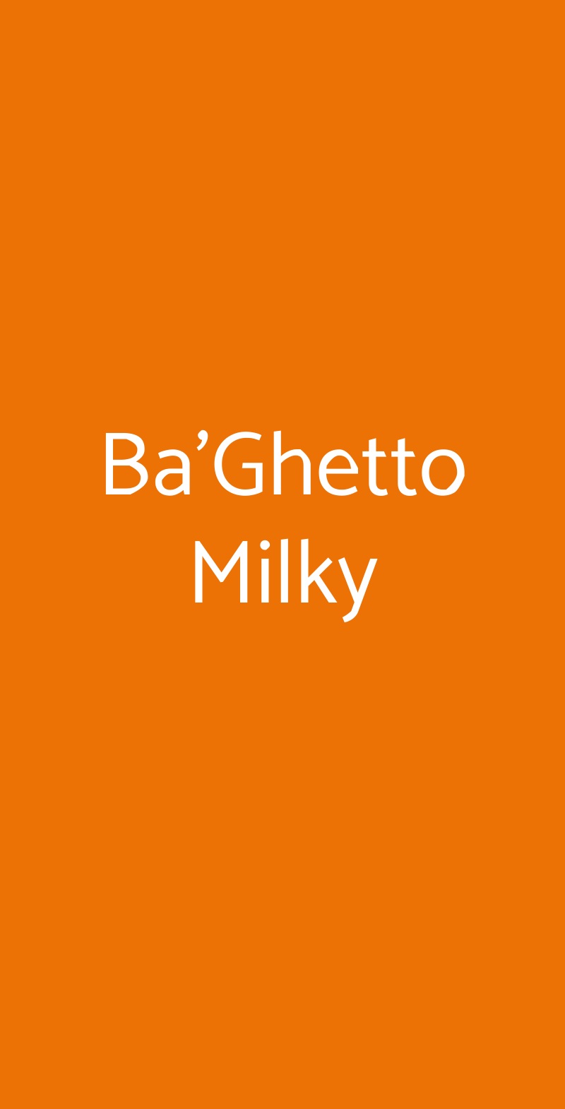 Ba'Ghetto Milky Roma menù 1 pagina