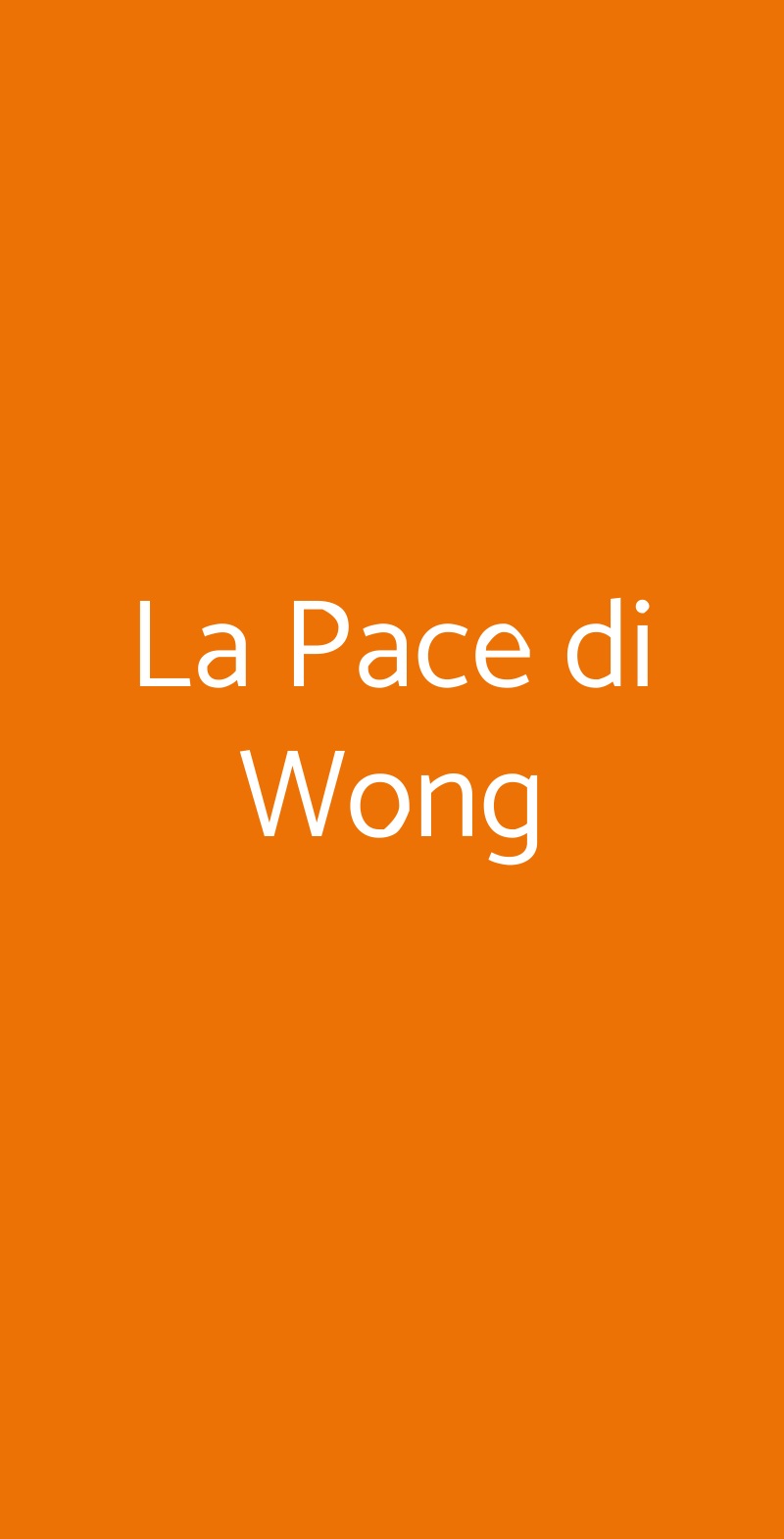 La Pace di Wong Roma menù 1 pagina