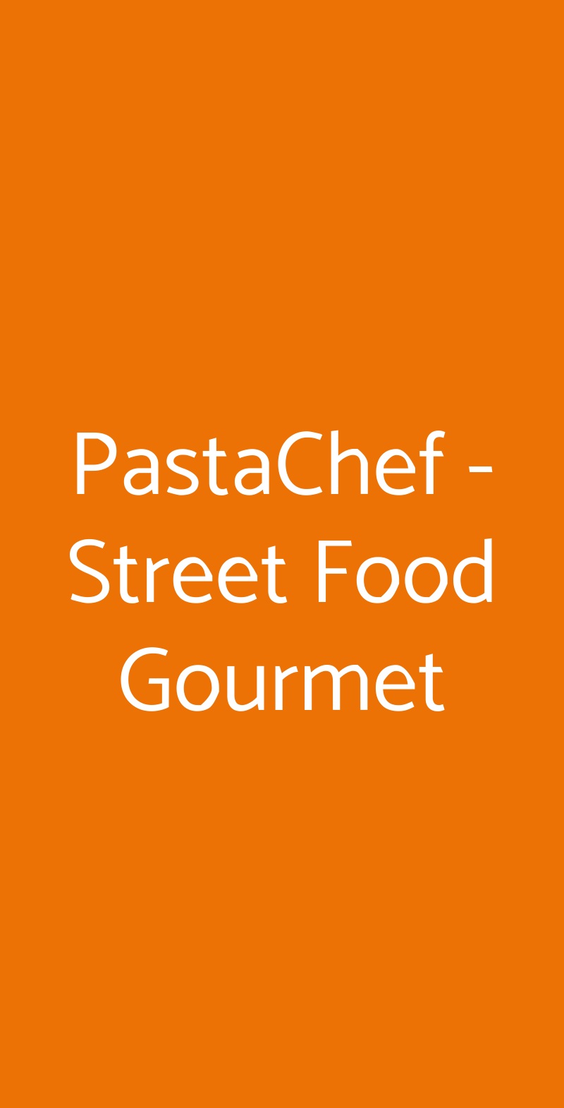 PastaChef - Street Food Gourmet Roma menù 1 pagina