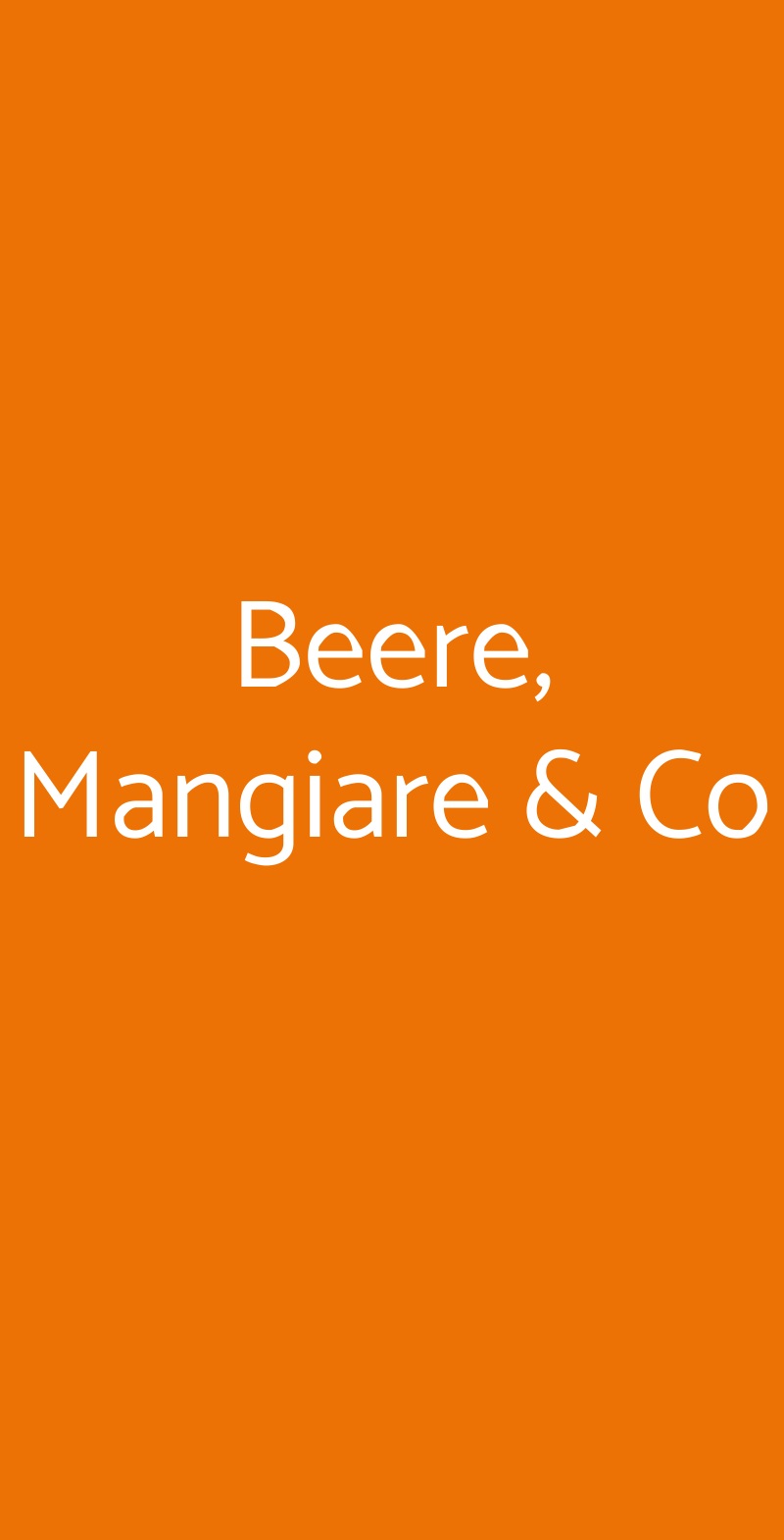 Beere, Mangiare & Co Roma menù 1 pagina