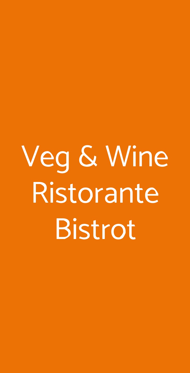 Veg & Wine Ristorante Bistrot Roma menù 1 pagina