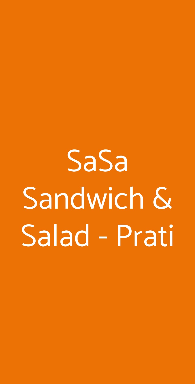 SaSa Sandwich & Salad - Prati Roma menù 1 pagina