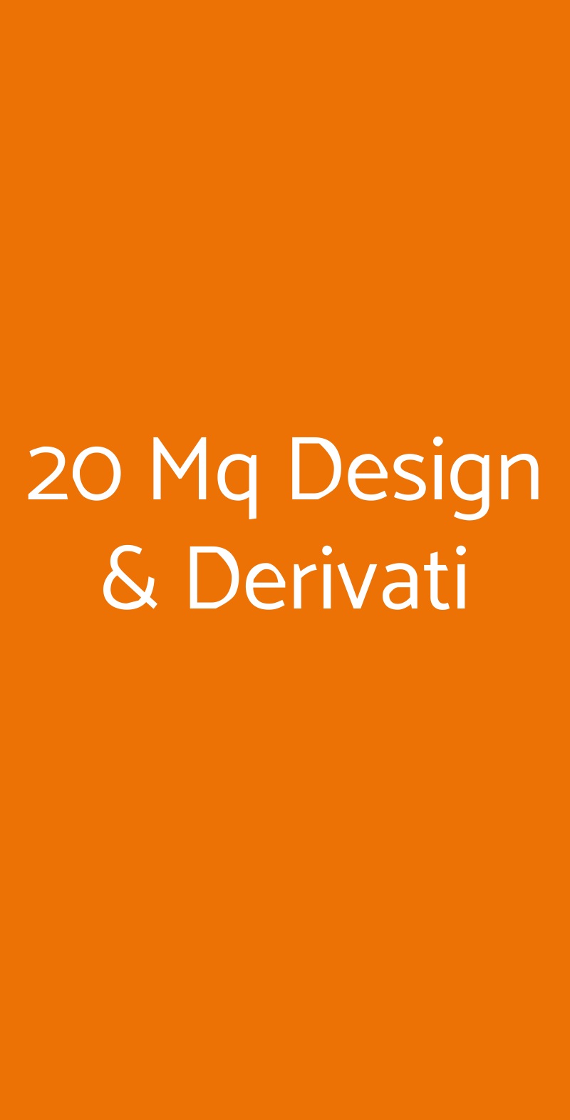 20 Mq Design & Derivati Roma menù 1 pagina