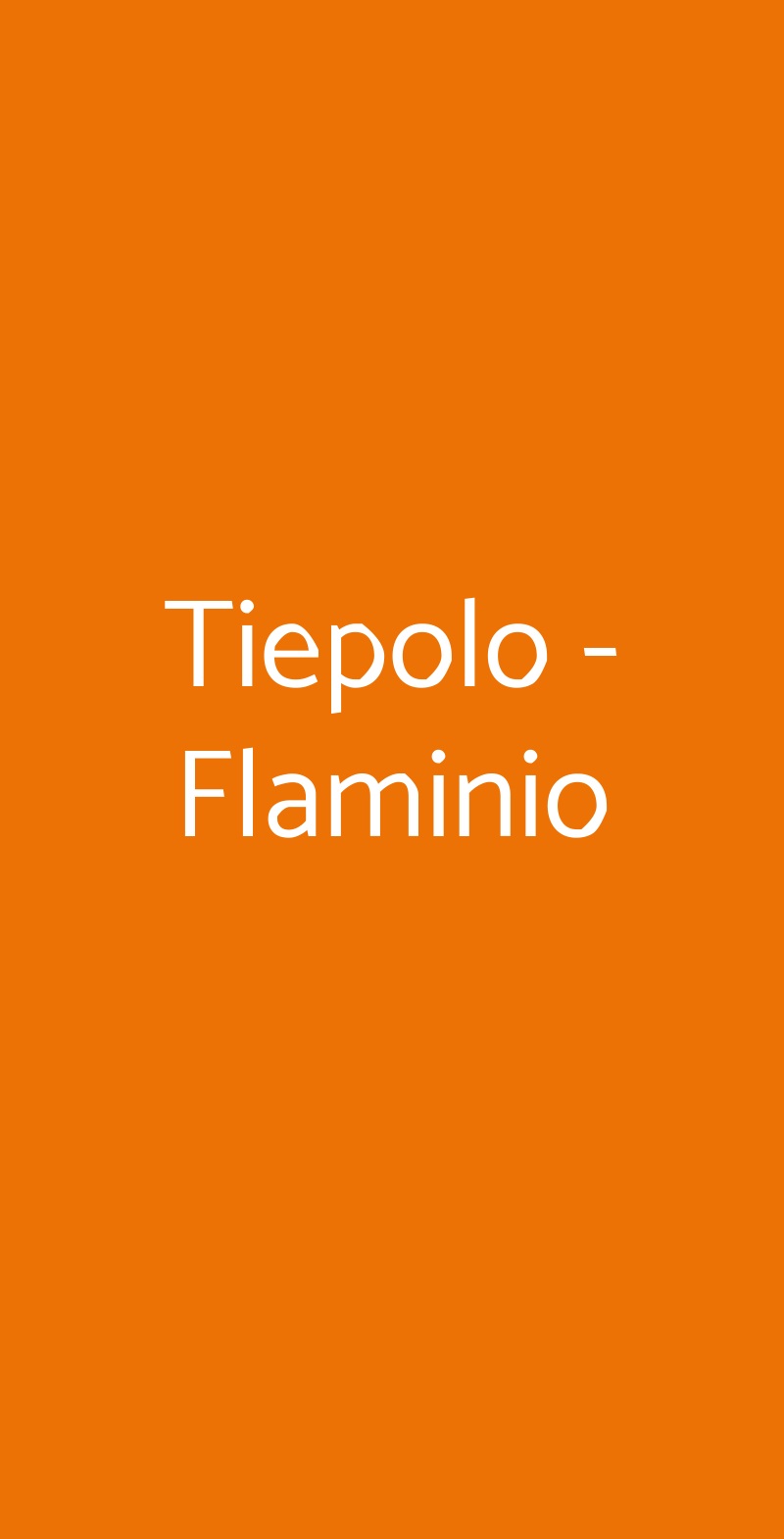 Tiepolo - Flaminio Roma menù 1 pagina