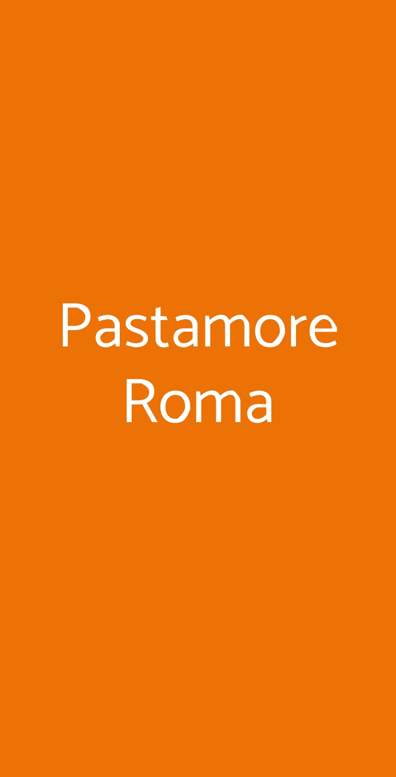 Pastamore Roma Roma menù 1 pagina