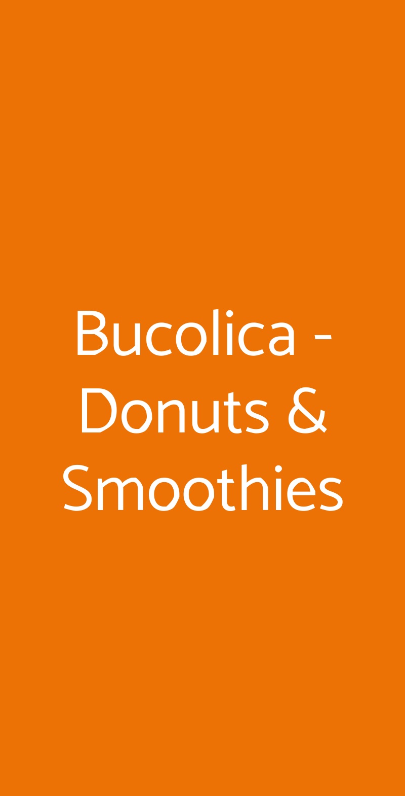 Bucolica - Donuts & Smoothies Roma menù 1 pagina