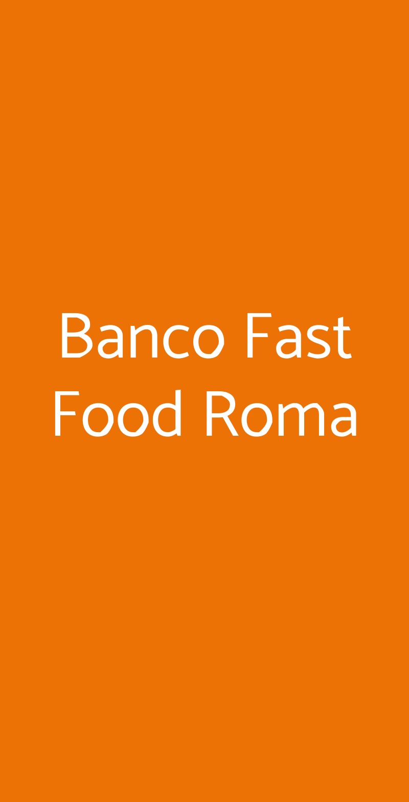 Banco Fast Food Roma Roma menù 1 pagina