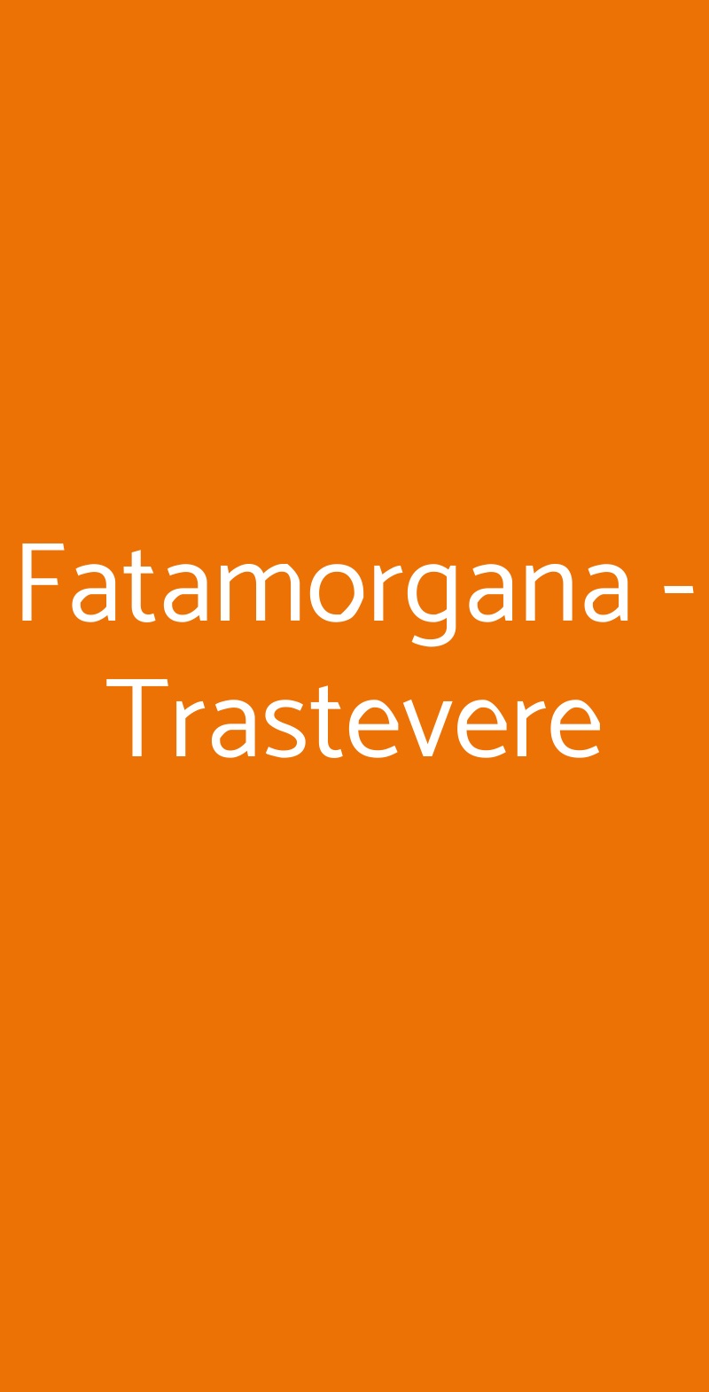 Fatamorgana - Trastevere Roma menù 1 pagina