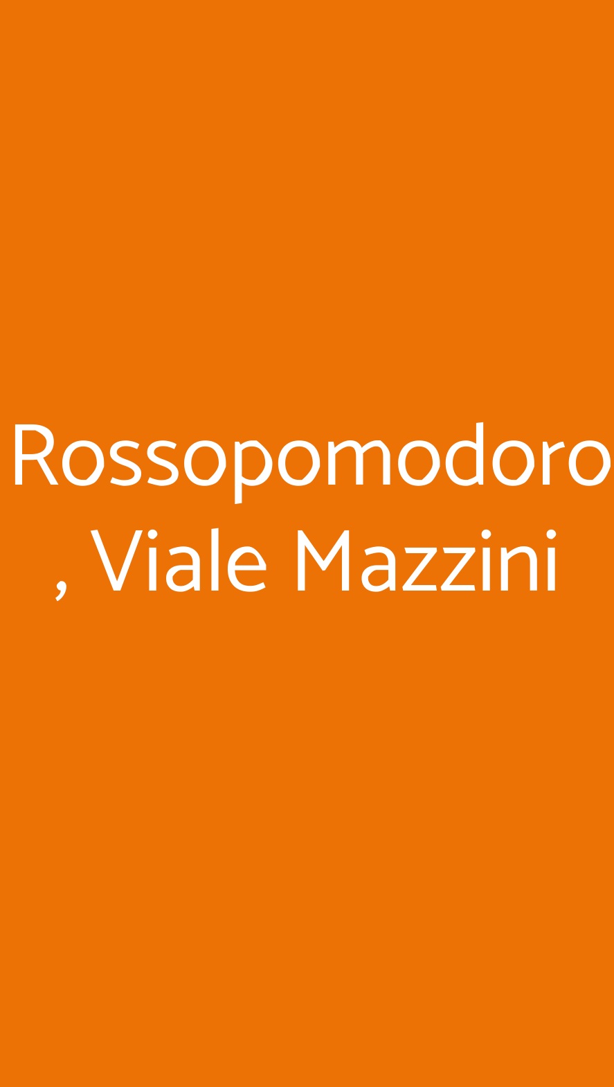 Rossopomodoro , Viale Mazzini Roma menù 1 pagina