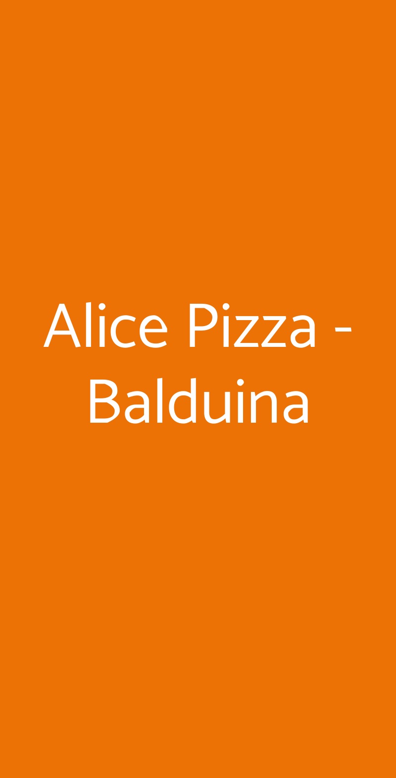 Alice Pizza - Balduina Roma menù 1 pagina