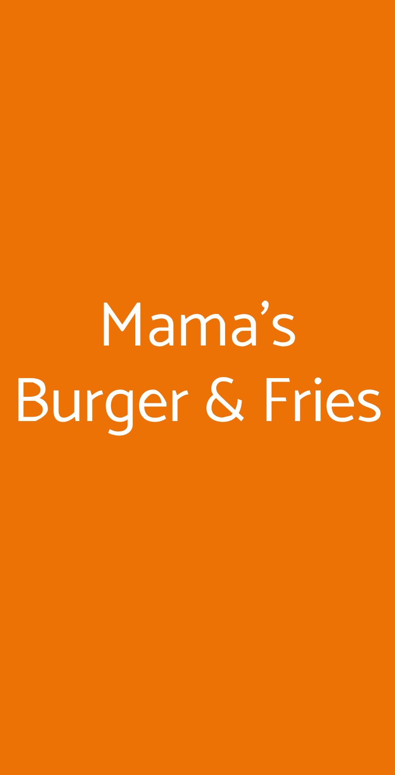 Mama's Burger & Fries Roma menù 1 pagina