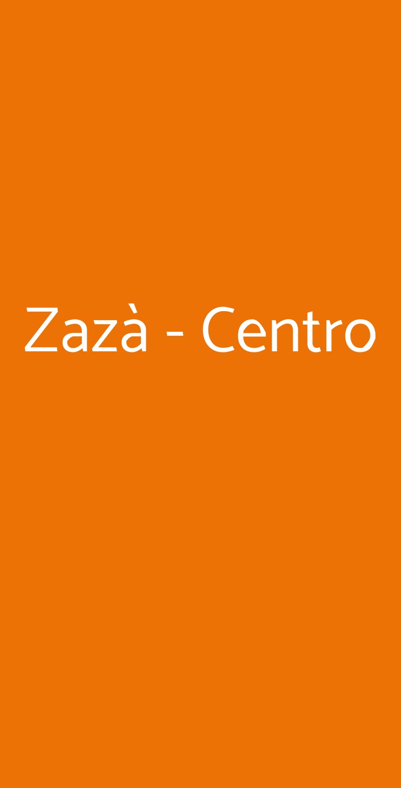 Zazà - Centro Roma menù 1 pagina
