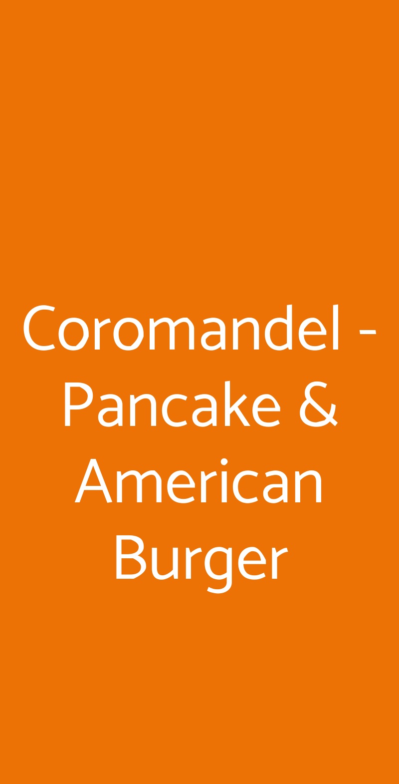 Coromandel - Pancake & American Burger Roma menù 1 pagina