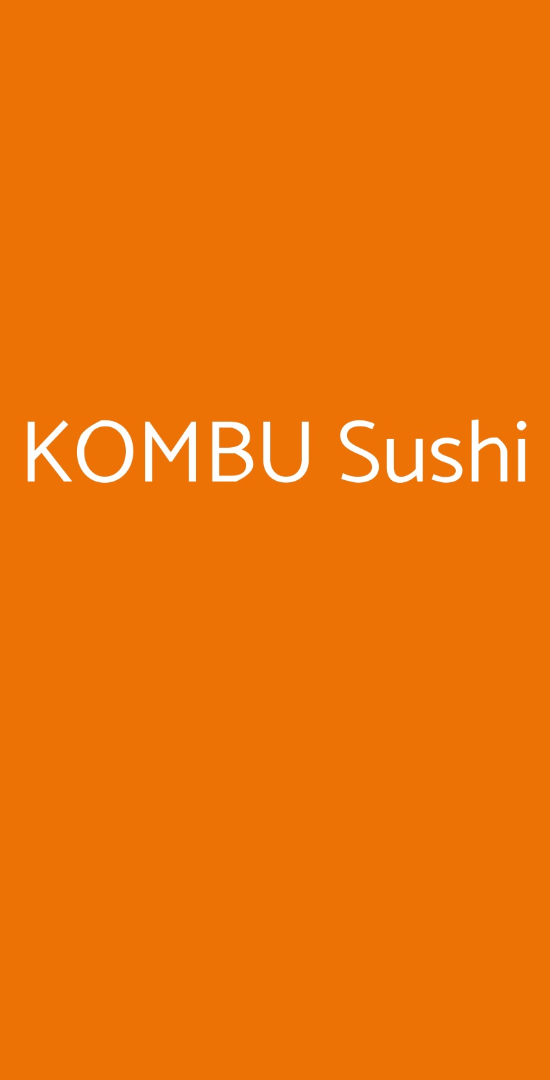 KOMBU Sushi Roma menù 1 pagina