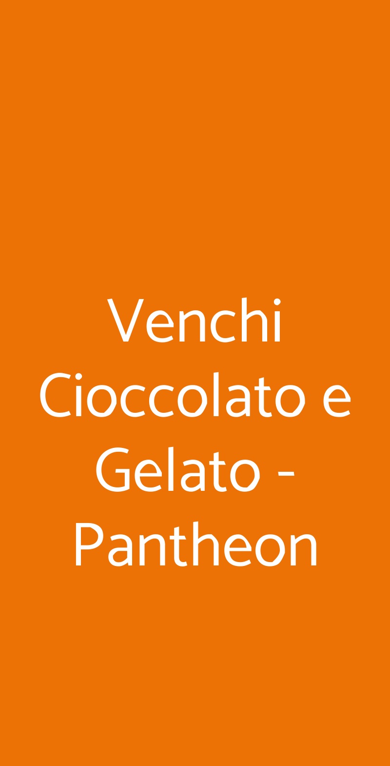Venchi Cioccolato e Gelato - Pantheon Roma menù 1 pagina