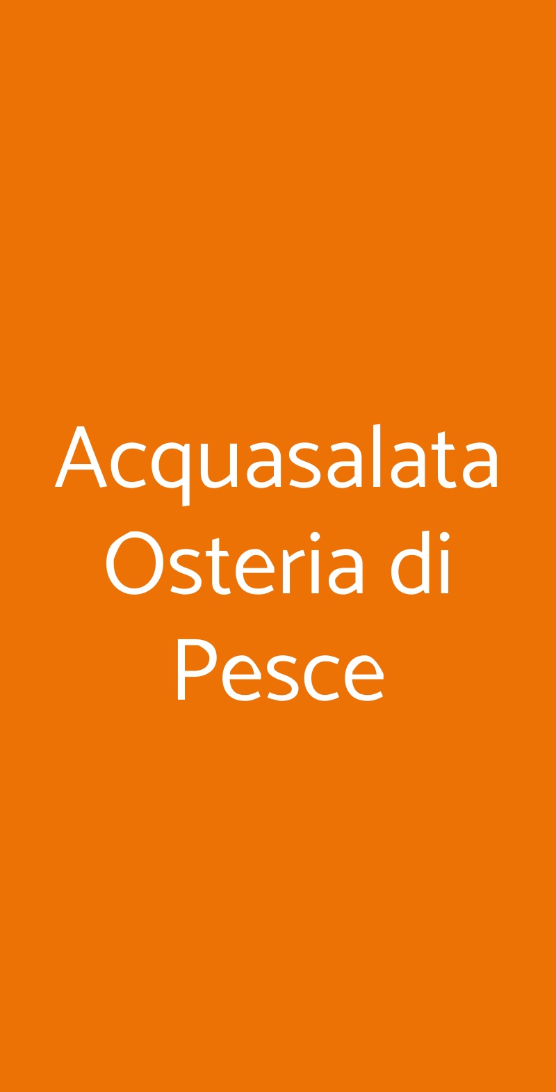 Acquasalata Osteria di Pesce Roma menù 1 pagina