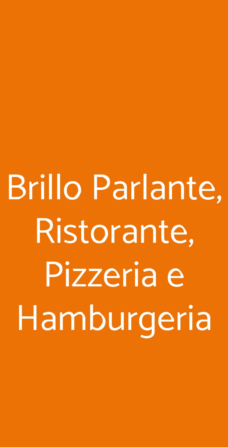 Brillo Parlante, Ristorante, Pizzeria e Hamburgeria Roma menù 1 pagina