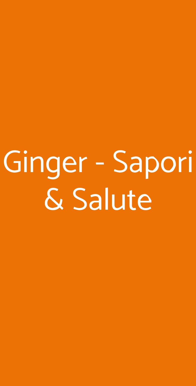 Ginger - Sapori & Salute Roma menù 1 pagina