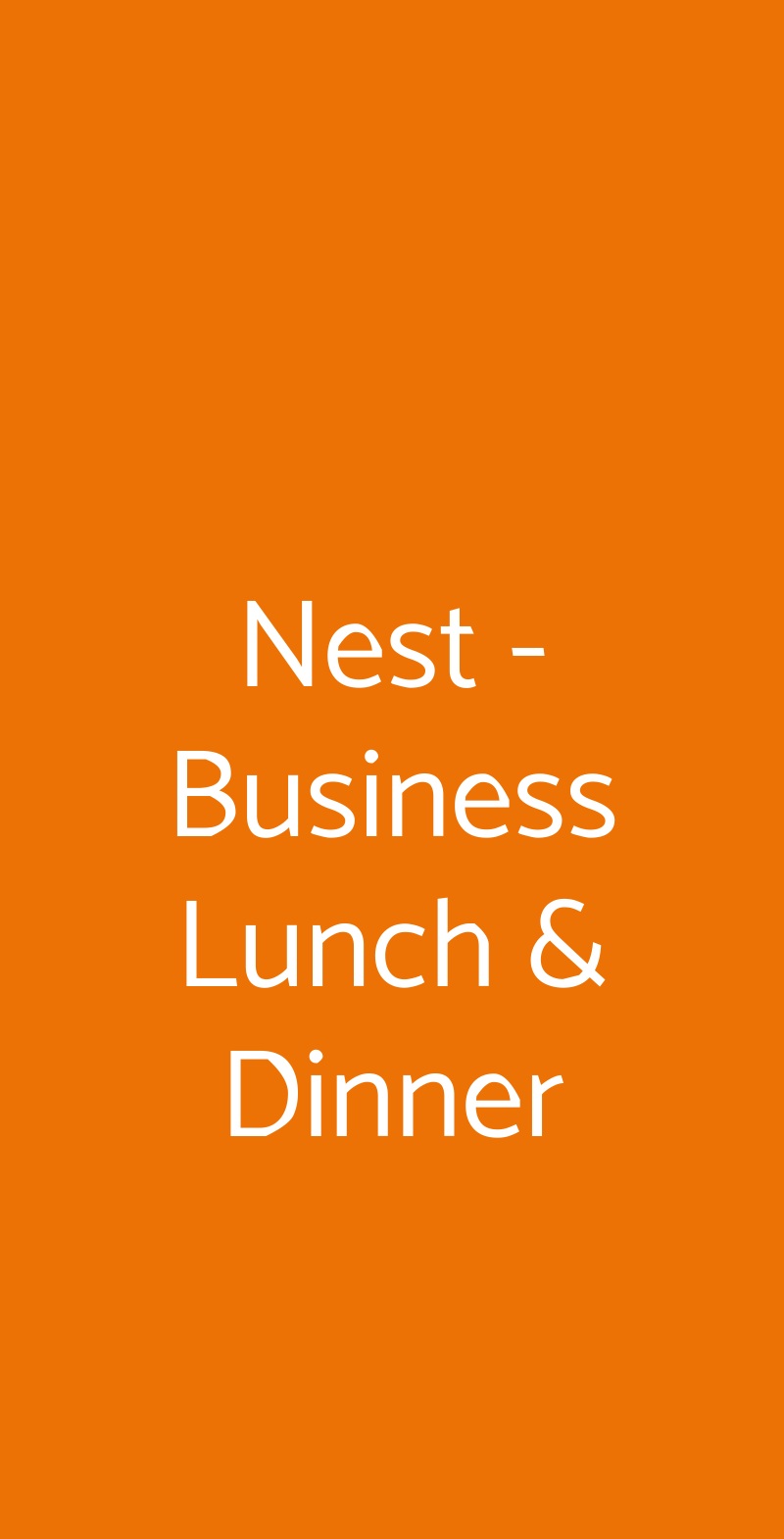 Nest - Business Lunch & Dinner Roma menù 1 pagina