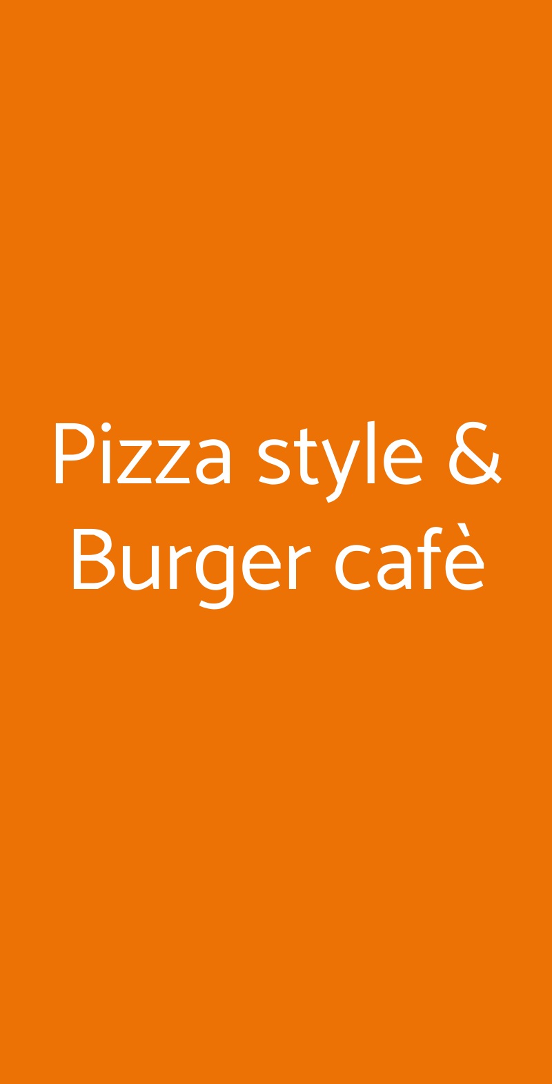 Pizza style & Burger cafè Roma menù 1 pagina