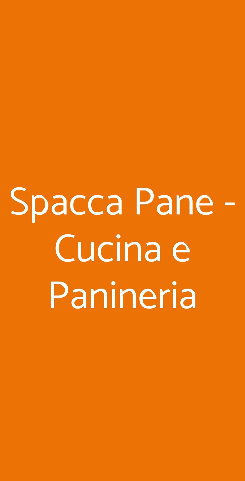 Spacca Pane - Cucina e Panineria Roma menù 1 pagina