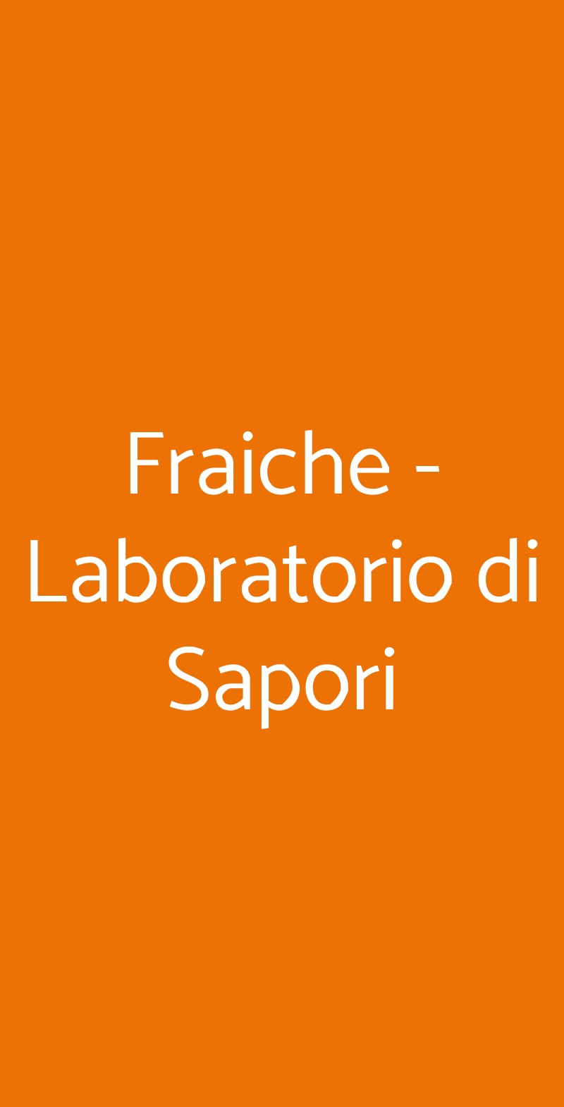 Fraiche - Laboratorio di Sapori Roma menù 1 pagina