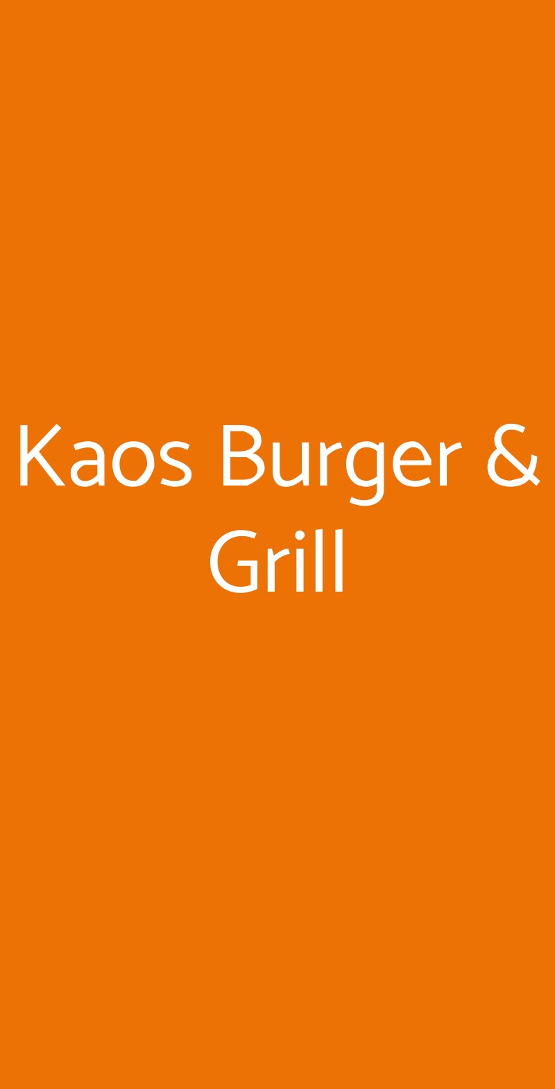 Kaos Burger & Grill Roma menù 1 pagina