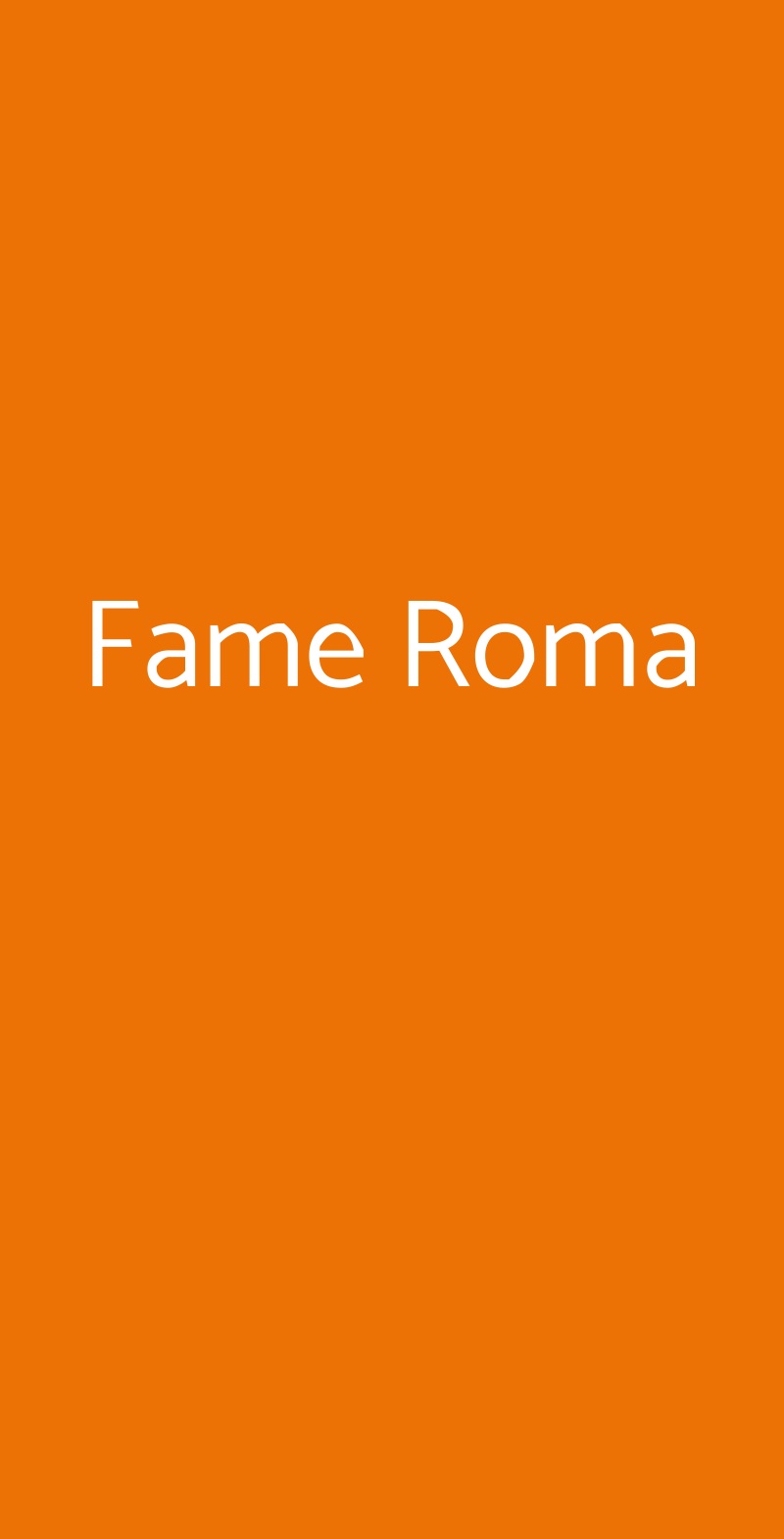 Fame Roma Roma menù 1 pagina