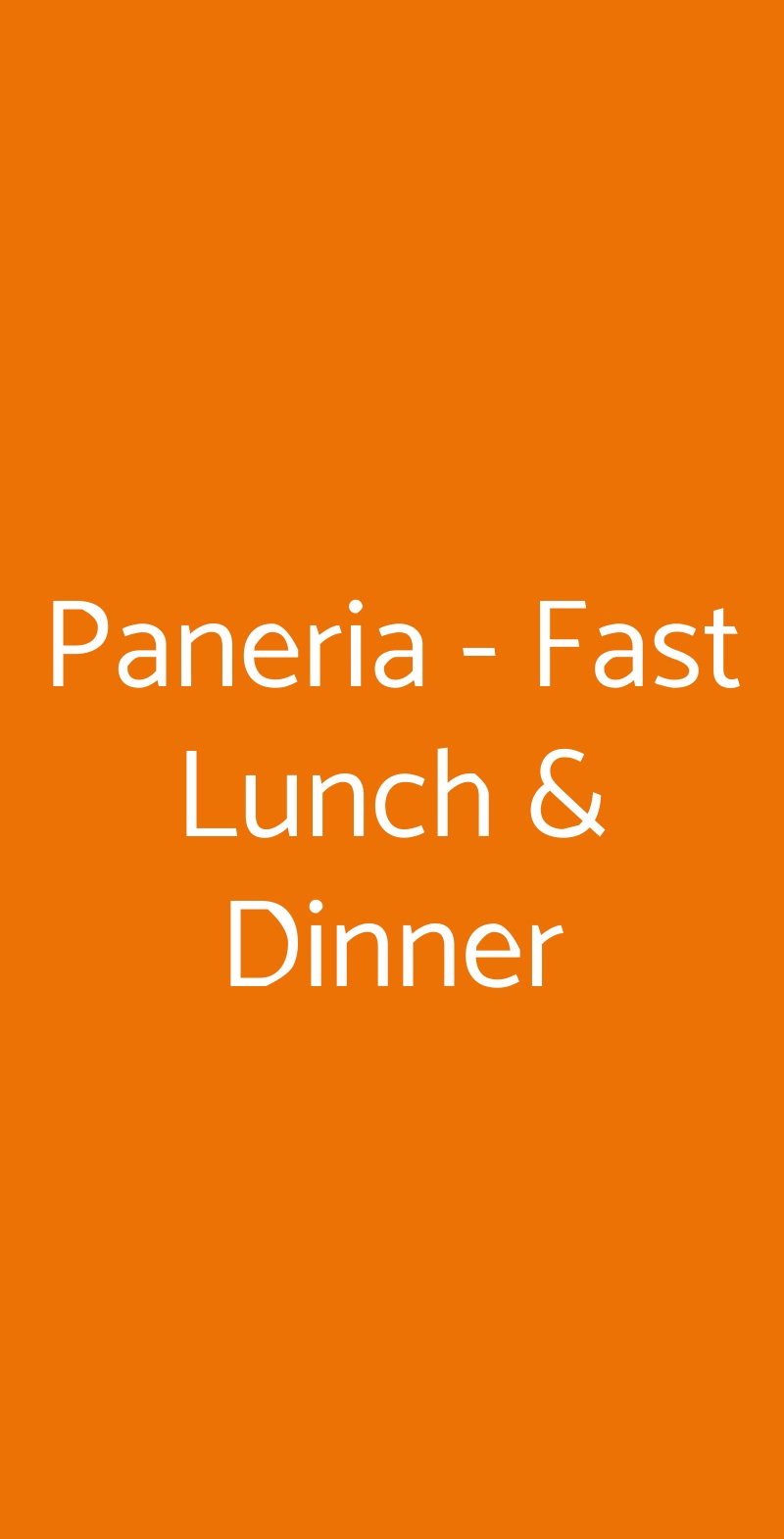 Paneria - Fast Lunch & Dinner Roma menù 1 pagina