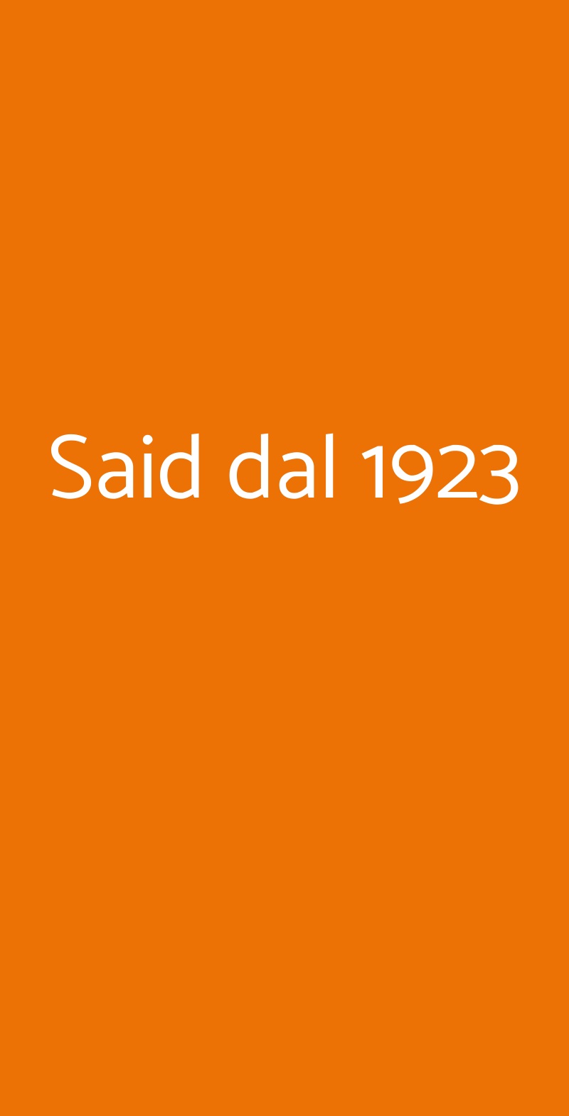 Said dal 1923 Roma menù 1 pagina