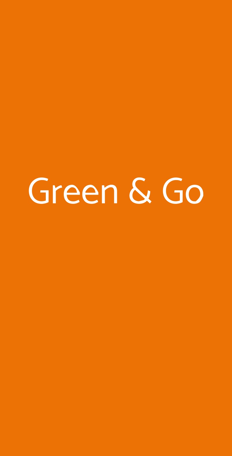 Green & Go Roma menù 1 pagina
