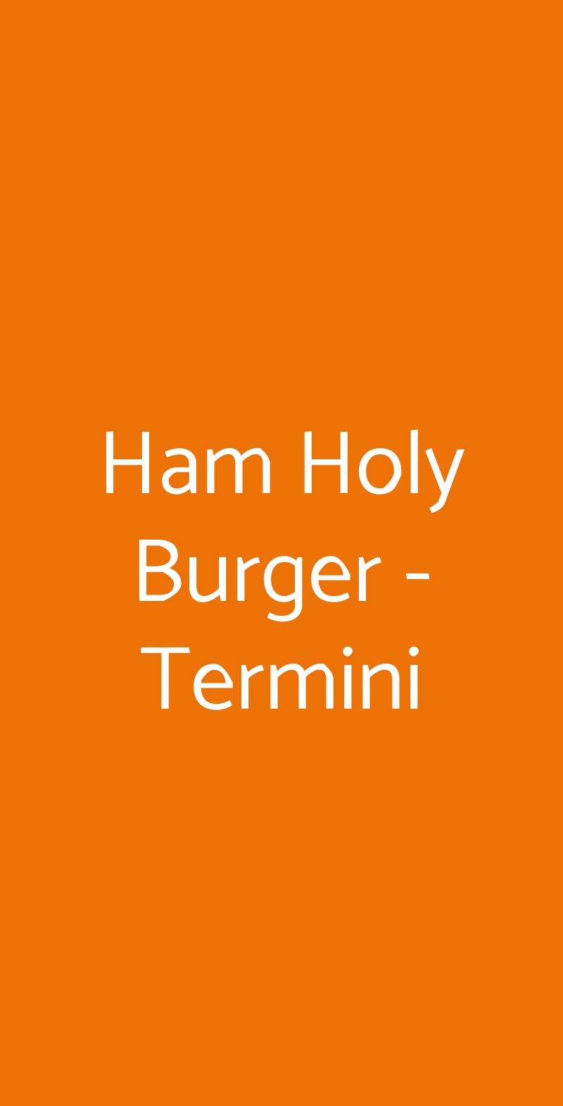 Ham Holy Burger - Termini Roma menù 1 pagina